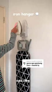 RakanKu MALAYSIA Iron Hanging Rack Board Holder With Hook Wall Mount Iron Storage Rack Organizer Hanger Cupboard Rak Seterika 熨斗架