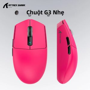 ATTACK SHARK | Chuột Chơi Game Không Dây Nhẹ ATTACK SHARK G3 2.4G Bluetooth Có Dây Ba Chế Độ Cảm Biến PAW3311 25000DPI 1KHz Pin Lớn Dành Cho Game Thủ