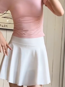 🎈 BL Summer Sports Fake Two-piece Short Skirt Women Running Yoga Skirt Tennis White Pleated Skirt
