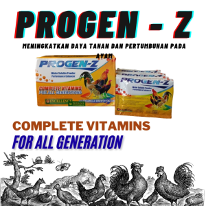 PROGEN-Z (20 gram ) - Meningkatkan daya tahan dan pertumbuhan pada ayam