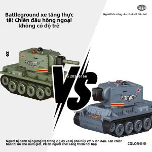 Xe Tăng Điều Khiển Từ Xa Mô Phỏng Tỷ Lệ 1/64 Đồ Chơi Chiến Đấu Bánh Xích Hồng Ngoại 2.4G Quà Tặng Trẻ Em Xe Tăng RC Kim Loại Sử Dụng Pin AAA