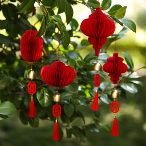 New Year Decoration Ornaments 2026 Horse Year Living Room Festive Atmosphere Scene Arrangement Paper Lantern Gourd Shape