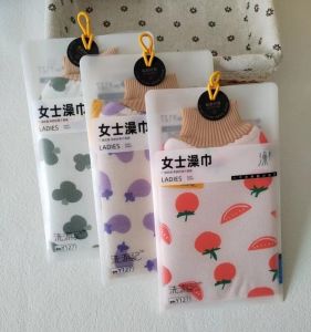 Non-Painful Ladies Exfoliating Bath Towel Fine Sand Back Scrubbing Bath Towel Shower Towel Cleaning Dust Away Grey