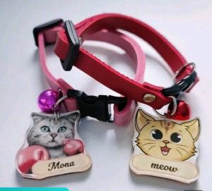 Kalung Custom Nama Tali Kulit Name Tag Waterproof