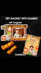 Ref Magnet Number 1-9 with Birthday Invitation