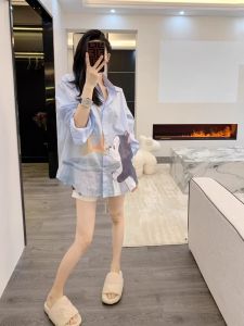 Leathercat Womens Loose Long Shirt Versatile Design Early Autumn New Style French Design Sensation Small Audience Favorite