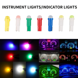 KEVANLY | 10Pcs T5 LED Lights T5 W1.2W W3W LED Car Interior Light For Car Clearance Dome Lamp Indicator Wedge Auto Instrument Lamp 12V