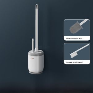 Silicone Toilet Brush Set for Home Use No Dead Angles Wall Mounted Bathroom Durable Cleaning Tool for Urinals And Toilets