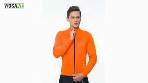 Wosawe Men Cycling Jersey Sunscreen Breathable Pocket Long Sleeve Sports Road MTB Bicycle Shirts