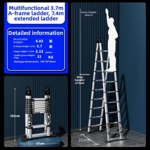 MOLORE | Stainless Steel Adjustable Step Ladder