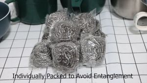 H&L 6 Pack Stainless Steel Wool Scrubber Scrubbing Scouring Pad Steel Wool Scrubber for Kitchens Bathroom and More