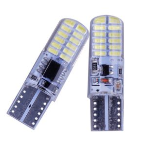 (2 BUAH) SEPASANG LAMPU LED SEN SENJA T10 12/24 VOLT JELLY FLASH KEDIP STROBO 24 MATA LED