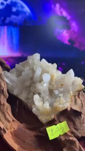 mảnh đá Thạch Anh tinh thể tự nhiên màu trắng clear quartz tán sắc lemurian sưu tầm mã 243