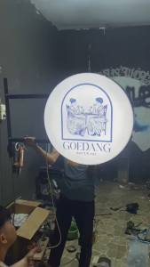 Neon Box Bulat 2 Sisi Akrilik Custom 70cm LED Free Desain