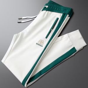 Mens Loose Fit Knitted Cotton Sweatpants Casual Elastic Waist Long Trousers Comfortable Breathable Fashionable Sporty