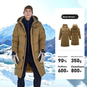 Jeep | Jeep Official Knee-Length Down Jacket Mens Northeast Winter Hooded Thick Warm Extreme Cold Mid-Length Down Coat