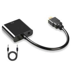 For HDMI to VGA Adapter Gold Plated 1080P Full HD Male to Female HDTV HDMI-Compatible to VGA Cable for Monitor/Projectors/Laptop