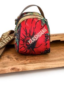 Fashionable Mini Crossbody Bag Womens Handbag Soft Fabric Backpack Versatile Bag Ethnic Style Detachable Shoulder Strap Handbag