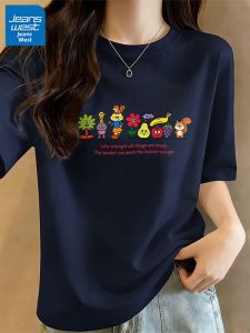 Jeanswest | Dark Blue Summer Casual T-Shirt Cotton Short Sleeve
