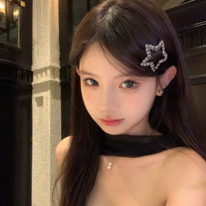 กิ๊บติดผมรูปดาวประดับเพชรสไตล์เกาหลีสุดเก๋สำหรับผู้หญิง กิ๊บติดผมรูปดาวรูปเพชรประดับขอบด้านข้างสำหรับผมยาว