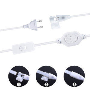 Power Plug with ON/OFF Switch For 220V 110V COB LED Strip LightFree Soldering EU/US Power Plug Cable LED Light Accessory