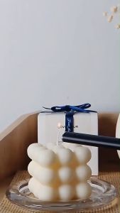 Small Bubble Cube Candle Scented Cube Soy Wax Home Decorative Aromatherapy Candle Cube Bubble Candles for Birthday Gifts Decorative Gift