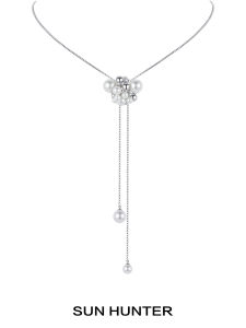 Adjustable Double Layer Pearl Necklace SUN HUNTER Original Design Explosive Choker Fashion Jewelry for Women with Pendant