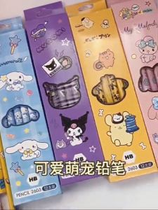 🇲🇾Ready Stock🇲🇾Cute Stationery Pencil 12S HB 铅笔 Pensil KITTY CINNAMAROLL KUROMI POMPOMPURIN MELODY ALAT TULISAN Murid Tadika Budak studant