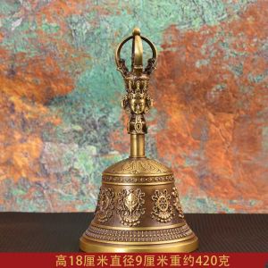 Large Size Thickened Brass Buddhist Bell Gong Bell Meeting Reminder Bell Class Activity Bell Home Decor Ethnic Style Ornament