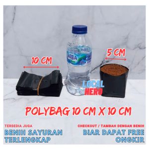 100 Lembar Polibag 10 x 10 cm isi 100 pcs pembibitan benih sayuran cabe terong polybag untuk semai