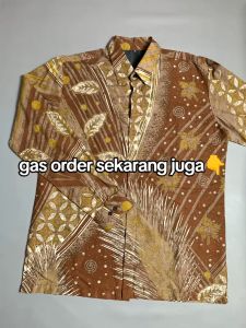 BATIK PUTRA JAWA Motif Adhijawa Bata Kemeja Batik Pria Slimfit Premium Bahan Katun Lapis Furing