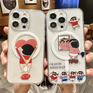 เคสโทรศัพท์มือถือแบบดูดซับแม่เหล็กสำหรับ Apple 15promax 16 ลายการ์ตูนสุดเก๋ 14pro 13 12 คู่รัก 11 ดีไซน์ไฮเอนด์