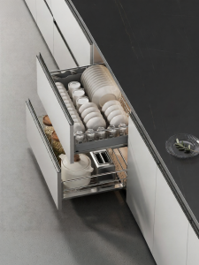 HIGOLD | Kitchen Drawer Style Dish Rack And Spice Storage 304 Stainless Steel