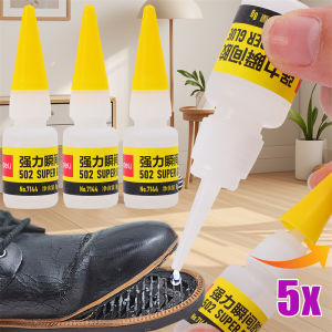5PCS Deli 8g 502 Super Liquid Glue Instant Dry Strong Bond Adhesive Office School Universal Repair Leather Rubber Wood Metal Gel Tool