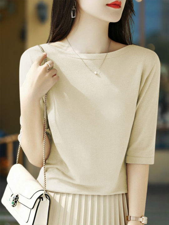 Basic House | เสื้อถักแขนยาวแบบหนึ่งไหล่ สีแดง | Lazada.co.th