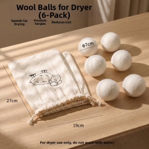 Anti-tangle Fluffy Anti-wrinkle Wool Dryer Balls Large