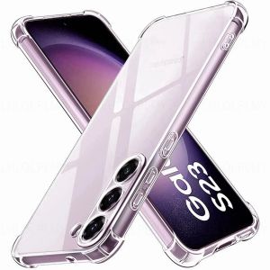 Thick Shockproof Silicone Phone Case For Samsung Galaxy S23 S24 FE S22 Plus S21 Ultra S25 Edge S 23 24 25 Protection Clear Cover