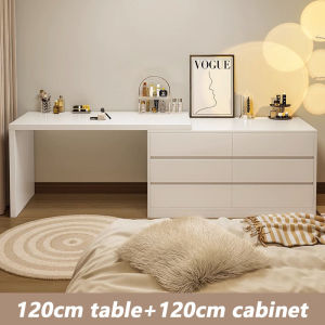 Sevenwood Cream wind dressing table with cabinet and drawers bedroom dresser table makeup table storage table Jadual pakaian 梳妆台化妆台