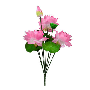 Artificial Lotus Stem Faux Lotus Flowers with 9 Blooms 8 Blooms Home Wedding Party Decorative Flowers