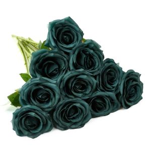 Others | Artificial Rose 10pcs Open Flower Bouquet Faux Rose Stems for Wedding Arrangement Bridal Bouquet Fake Faux Silk Flowers
