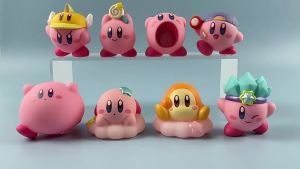 Bandai | Anime Star Kirby Anime Figure Cute Cartoon Pink Kirby Waddle Dee King Dedede Mini Figure Decorative Collection Toy Gifts