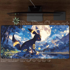 Bandai | Gaming Mouse Pad Eevee Pokemon Anime Kawaii XXL PC Keyboard Overlock Larger Mousepad Offices Non-slip Base HD Printing Desk Mat