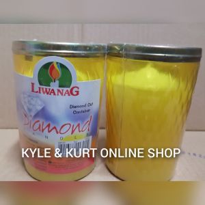 Liwanag Diamond Candle in Container (S#193) Size:3/4" Diameter x 4-1/4" Height Sold Per Piece Color Available: Red White Yellow Burning Time: 2 Days