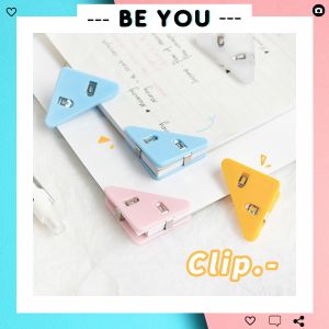 Ghim Kẹp Giấy Tam Giác Dễ Thương Kẹp Tài Liệu Bằng Nhựa Trang Trí Cute - BEYOU