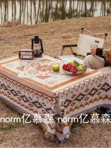 Bohemian Style Tablecloth Linen Cotton Outdoor Camping Small Exposure Nordic Geometry Pattern Home Textile Dining Tablecloth