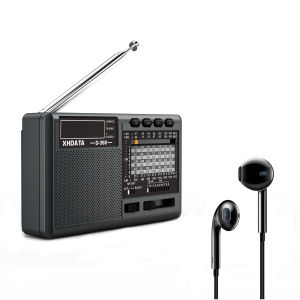 XHDATA | XHDATA Portable Bluetooth Camping Radio D-368 FM AM SW 12 Bands Stereo World Band Receiver TF/MP3 Player With Wired Headset
