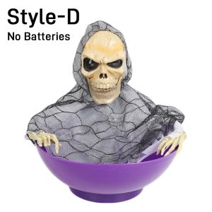 Halloween Candy Bowl Electric Fruit Tray Haunted Party Props Skeleton Bowl for Trick or Treating Halloween Party Decoration
