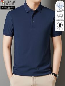 TUCANO | Summer New Solid Color Business Casual Mens Polo Shirts for Middle-aged and Elderly