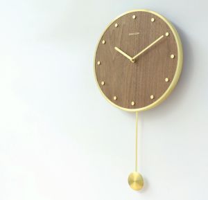 Minimalist Nordic Series Swing Wall Clock Wood Art Hot Sale Home Living Room Clock Simple Retro Creative INS Wall Decoration