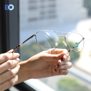 EO Eyewear Bautista Aviator Stainless Steel Full Rim Multicoated Eyeglasses for Men & Women